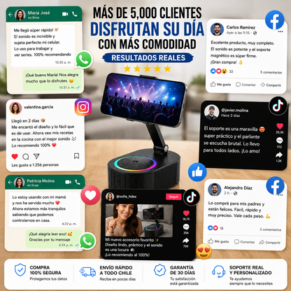 Soporte Magnético Bluetooth 3 en 1 para Música, Videos y Videollamadas