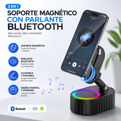 Soporte Magnético Bluetooth 3 en 1 para Música, Videos y Videollamadas